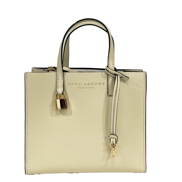 NEW Marc Jacobs Mini Grind Leather Crossbody Bag Purse Marshmallow Handbag NWT